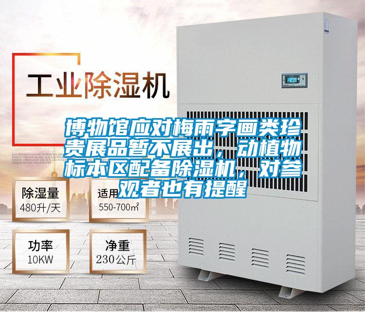 博物館應對梅雨字畫類珍貴展品暫不展出，動植物標本區配備除濕機，對參觀者也有提醒