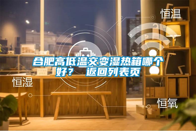 合肥高低溫交變濕熱箱哪個(gè)好？ 返回列表頁