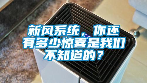 新風系統(tǒng),你還有多少驚喜是我們不知道的?